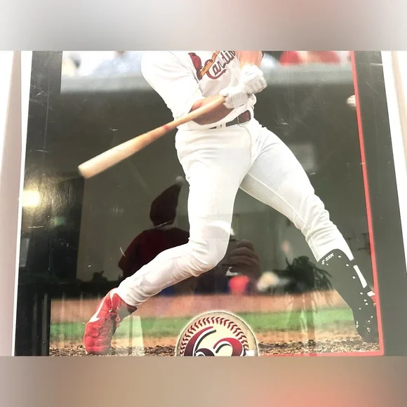 Vintage 1998 MLB Mark McGwire 62 Homeruns Poster 25 x 36 w/ Frame Cardinals